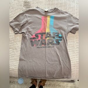 Star Wars Brown Tee with Retro Multicolor Design